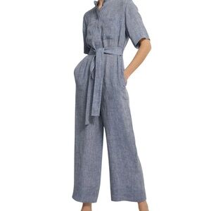 NWT Theory Blue Wide Leg Jumpsuit